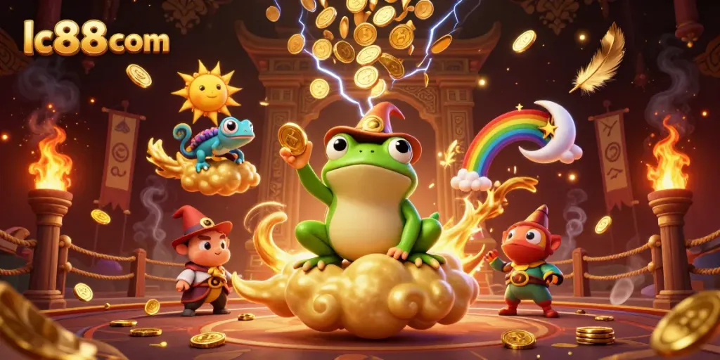Experience thrilling moments at lc88 com with enchanting characters amidst a golden casino storm.